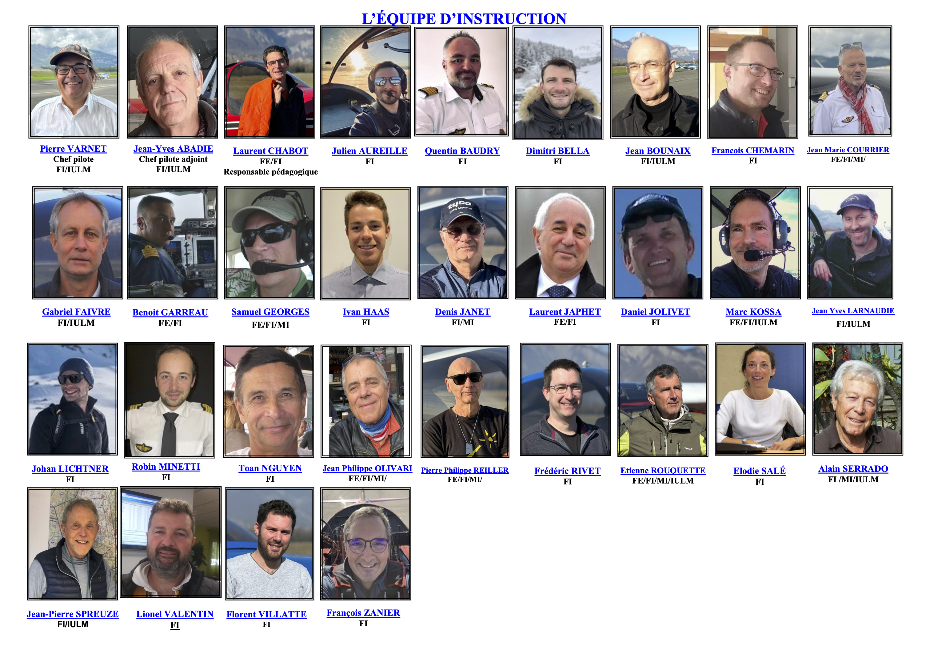 Nos Instructeurs